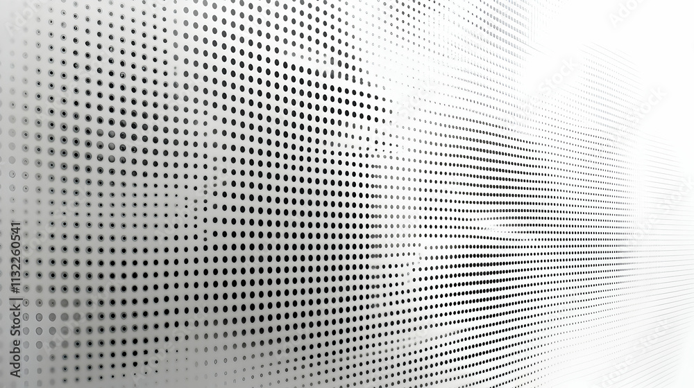 Abstract Black and White Dot Patterned Background with Depth and Perspective Abstract Black and White Dot Patterned Background with Depth and Perspective