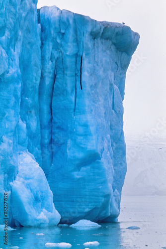 Glacier by the sea in Svalbard island