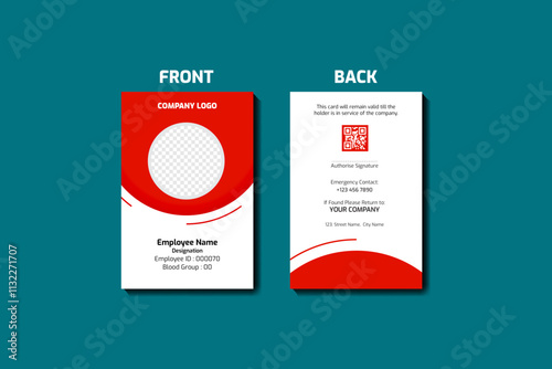 ID Card Layout Redish