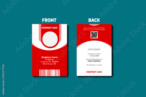 ID Card Layout Redish