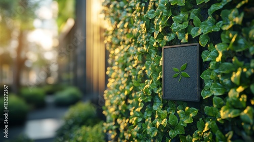 Green Certification Plaque Awarded to an Office Building for Sustainable Architecture Generative AI photo