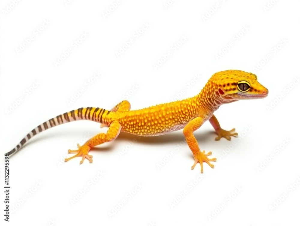 Fototapeta premium Colorful leopard gecko with yellow skin