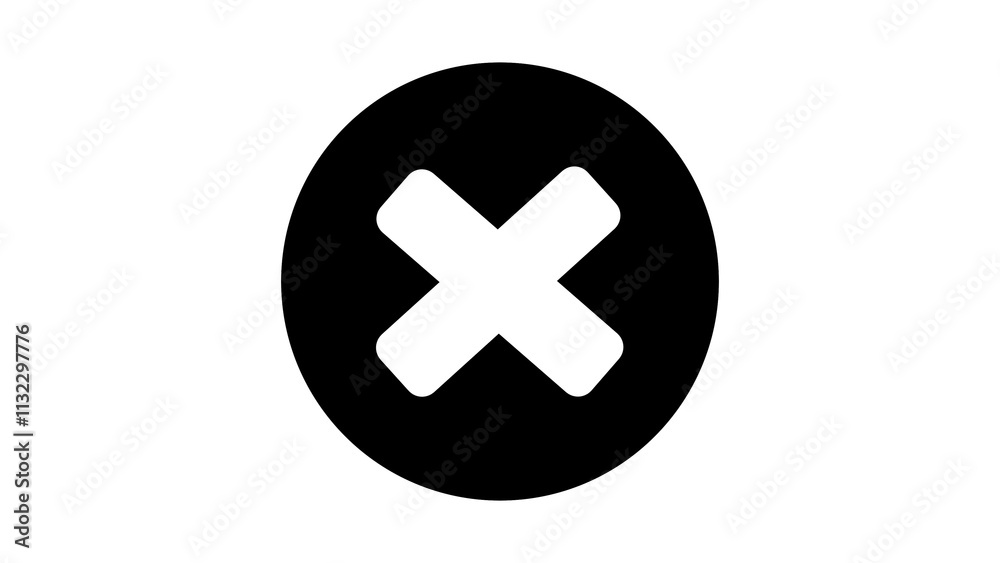 Black and White icon illustration of circle and multiplication and division Black and White icon illustration of circle and multiplication and division