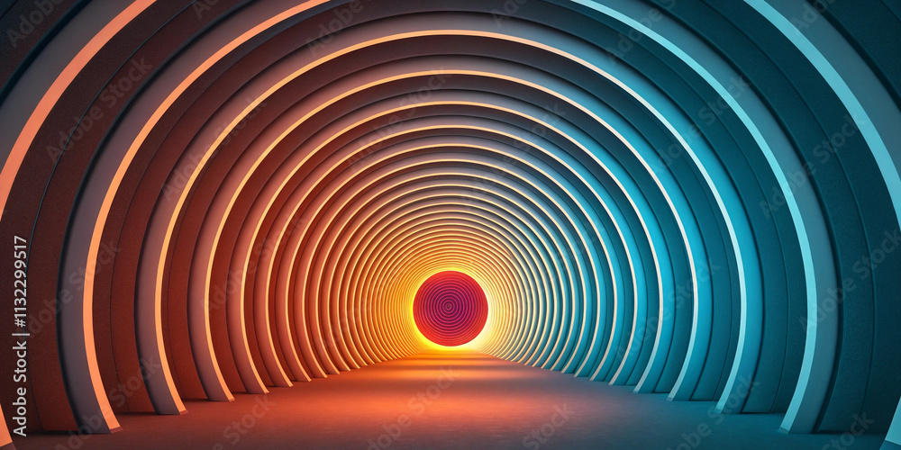 Fototapeta premium Abstract Concentric Circles Tunnel Design