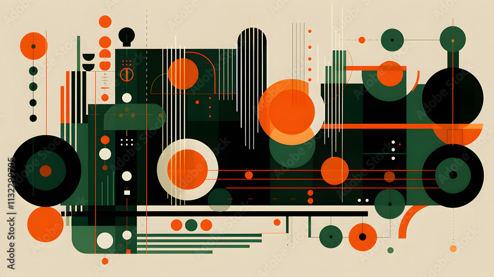 Obraz premium Digital technology geometric lines abstract background