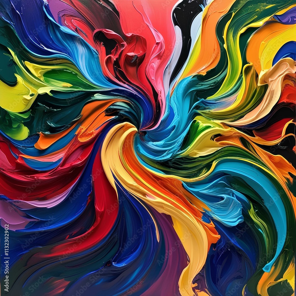 Obraz premium Abstract Colorful Swirl Background with vibrant vector illustration of swirling flames, perfect for wallpaper, tattoo, and tribal art designs