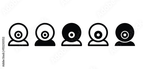 CCTV camera icon vector design symbol sign black white color flat illustration modern style isolated
