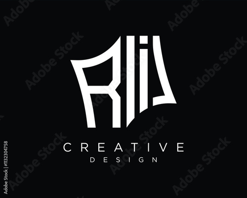 RI letter logo design vector art