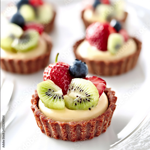  mini fruit tartlets with a buttery crust,