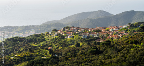 Blick auf San Piero in Campo, Insel Elba, Toskana, Italien
