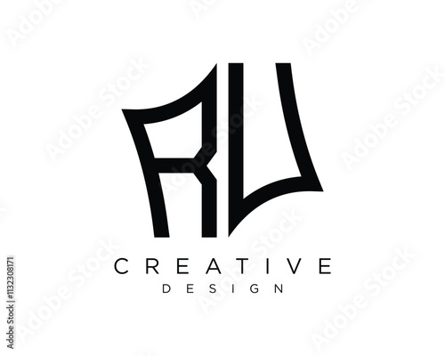 RU letter logo design vector art