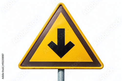 Free Download Caution Down Arrow Triangle Sign - Flat Design Alert Symbol - GFXLoad