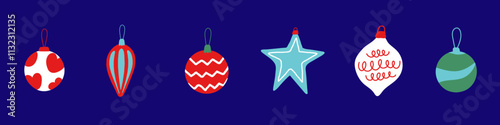 Set of Christmas Ornaments and Decoration