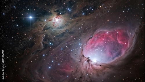 Dense molecular gas and dust within the orion constellation, dense dust, space exploration, interstellar medium, nebula, galaxy