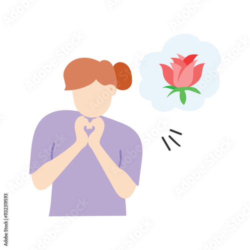A person feeling lonely and missing someone special with longing