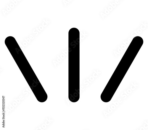 注目したり気付いた時の感情を表す3本線のアイコン