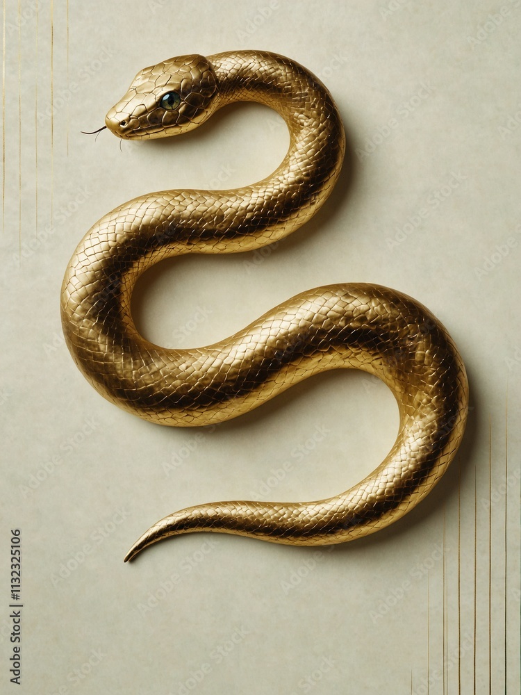 Fototapeta premium Card for New Year 2025, Snake Year, Chinese Zodiac 
