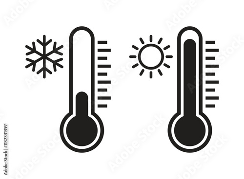 Thermometer icon in flat style. Climate control vector illustration on isolated background. Weather change sign business concept.