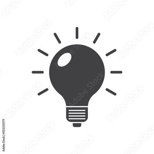 Light bulb icon in flat style. Lamp vector illustration on isolated background. Energy and idea sign business concept.