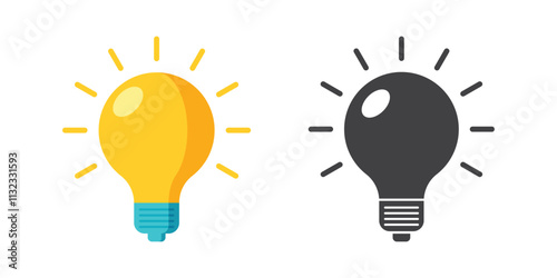 Light bulb icon in flat style. Lamp vector illustration on isolated background. Energy and idea sign business concept.