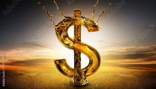 Dollar sign made of oil