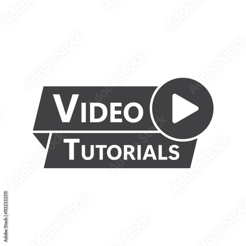 Play video tutorials icon in flat style. Education software vector illustration on isolated background. Webinar training sign business concept.