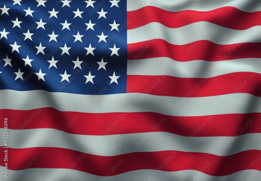 Fototapeta premium A waving American flag with stars and stripes