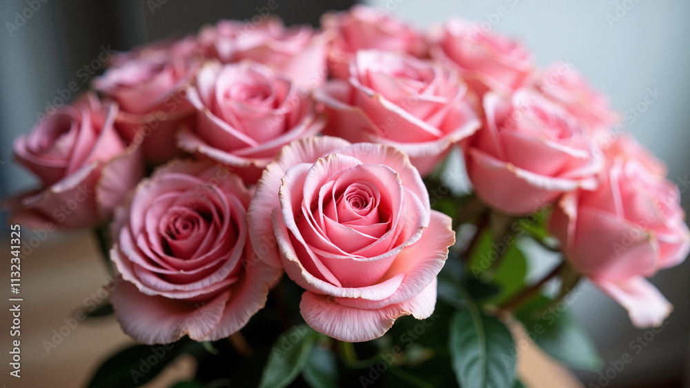 Exquisite Pink Rose Bouquet: Close-up of Fresh Blush Flowers for Wedding, Valentine's, and Floral Design Exquisite Pink Rose Bouquet: Close-up of Fresh Blush Flowers for Wedding, Valentine's, and Floral Design