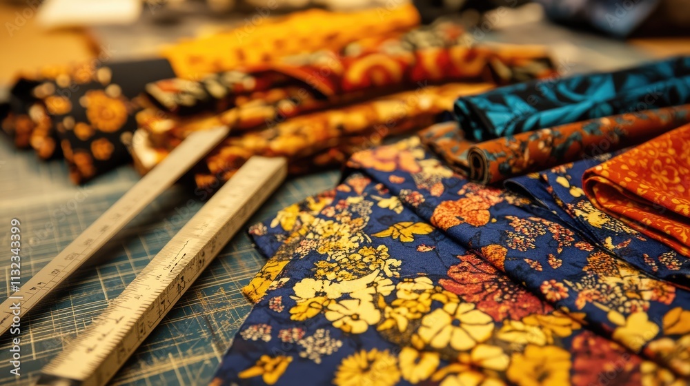 Fototapeta premium Colorful Fabric Patterns for Crafting and Design Projects