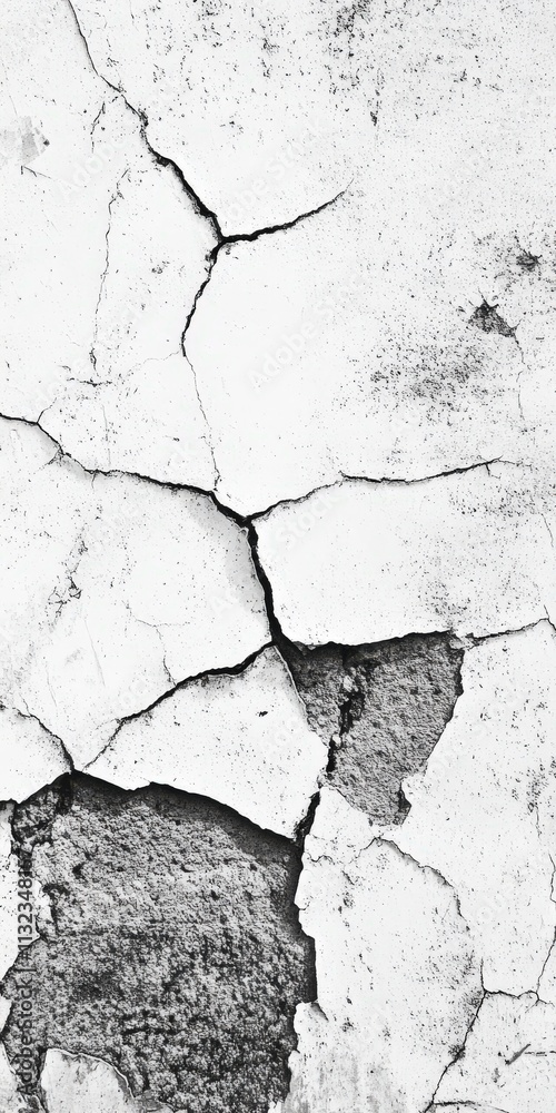 Obraz premium Intriguing Cracked Concrete Wall Texture: A Detailed View of Architectural Decay