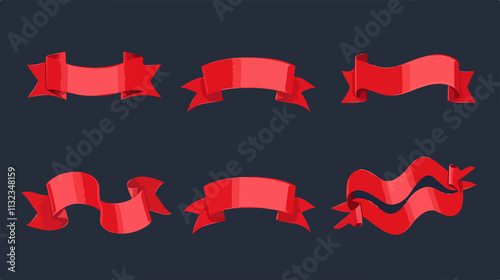 Red Ribbon Label Vector Illustration Set Free Download Red Ribbon Label Vector Illustration Set - GFXLoad