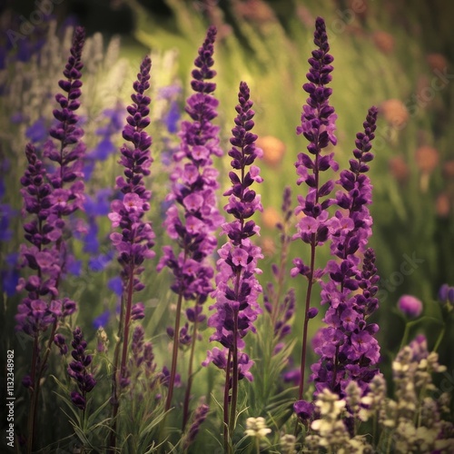 Purple toadflax in the yard photo