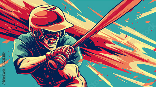 Baseball Mascot Getting Hit Vector Illustration photo