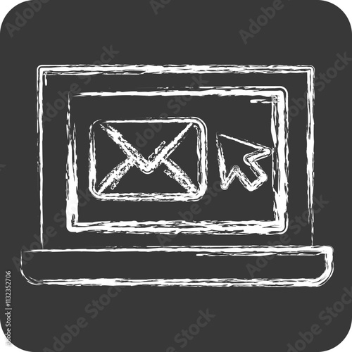 Icon E-Mail. related to Media and Advertising symbol. chalk Style. editable