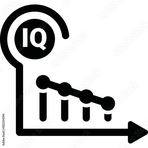 Simple vector icon decline in intelligence