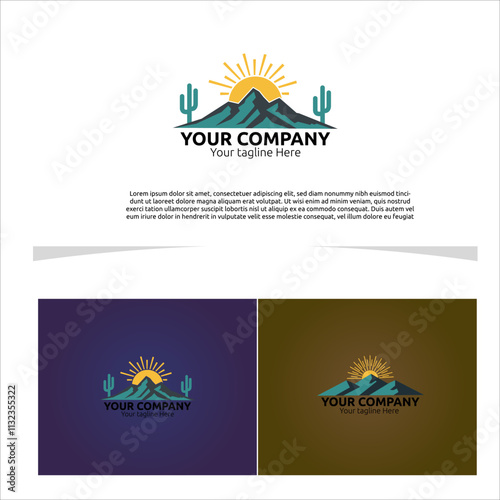 Wallpaper Mural Incorporates a modern sun icon with a desert mountain outline, arizona logo template Torontodigital.ca