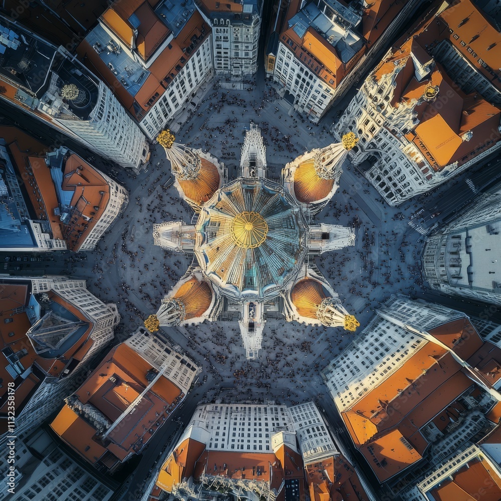 Obraz premium Cathedral view from city hall in Munich
