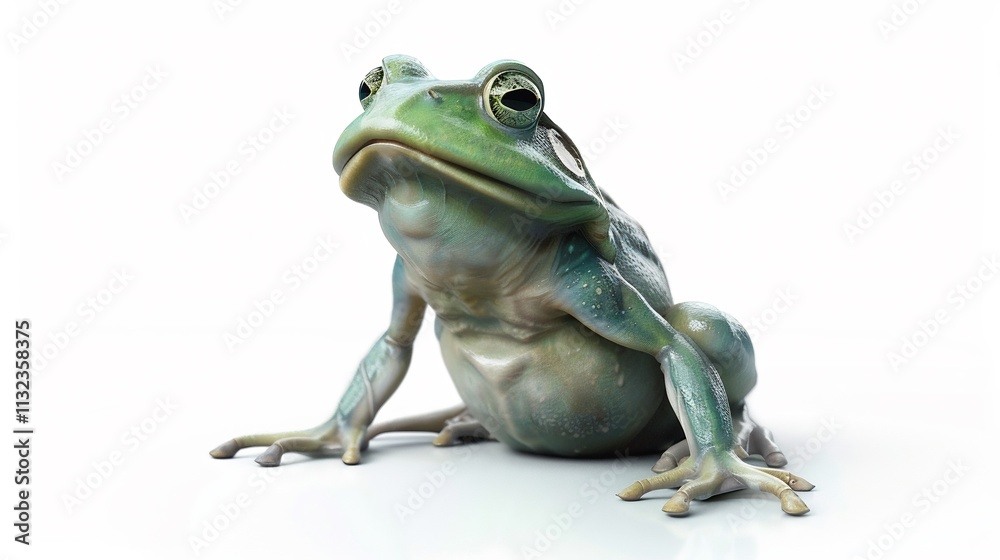 Obraz premium A Stunning 3D Render of a Green Frog