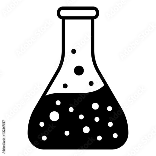 Erlenmeyer flask icon for storing and chemicals in the laboratory