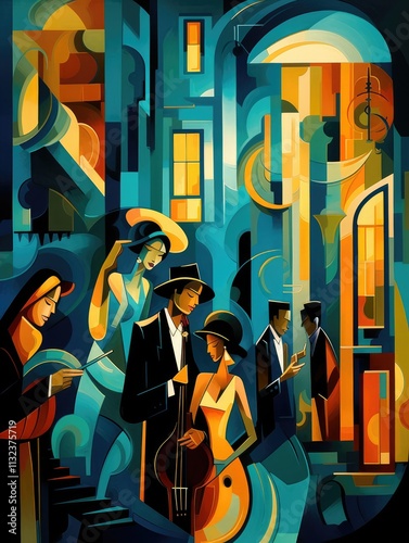 Jazz melodies echo through vibrant streets of New Orleans at dusk