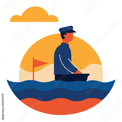 silhouette of a person in a boat