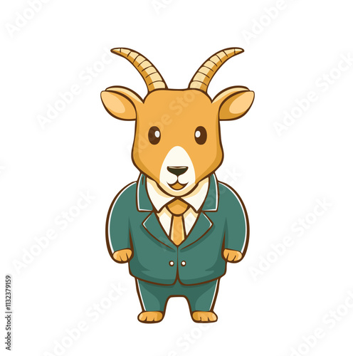 A cartoon goat in a suit, representing a playful take on business attire.