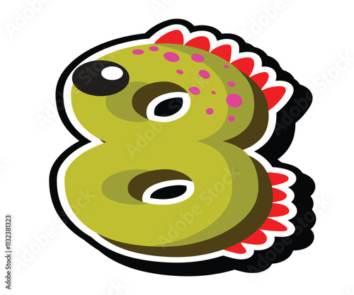 Cute Green Monster Number 8
