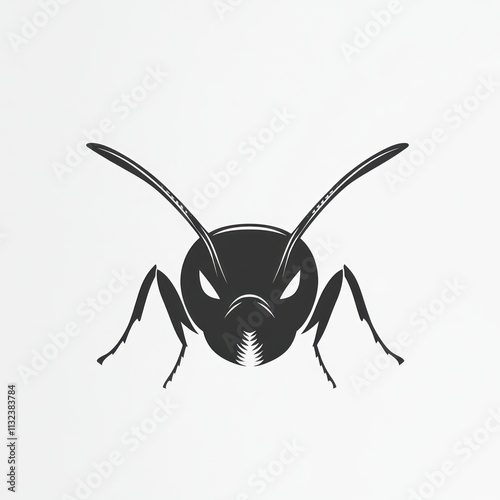 Angry ant illustration on mountains. photo