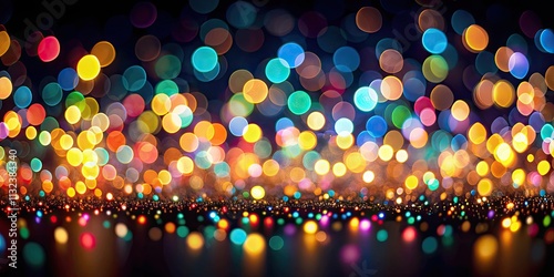 Abstract bokeh lights on black background, bokeh, lights, abstract, vibrant, colorful, festive, celebration, sparkle
