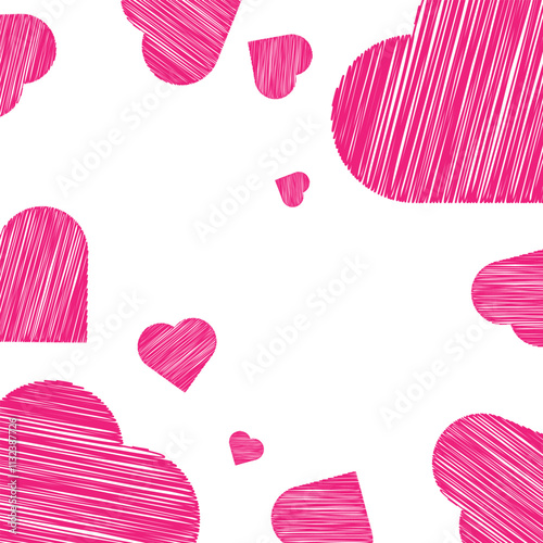 Playful Pink Heart Pattern on White Background