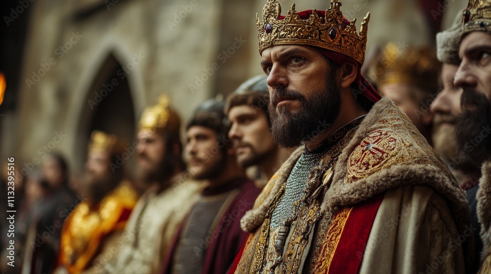 Fototapeta premium Medieval Kings in Majestic Royal Attire