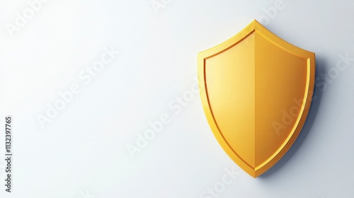 Free Download Golden Shield on White Background. - GFXLoad