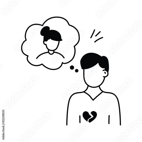 Get this creative icon of heartbreak in trendy design style