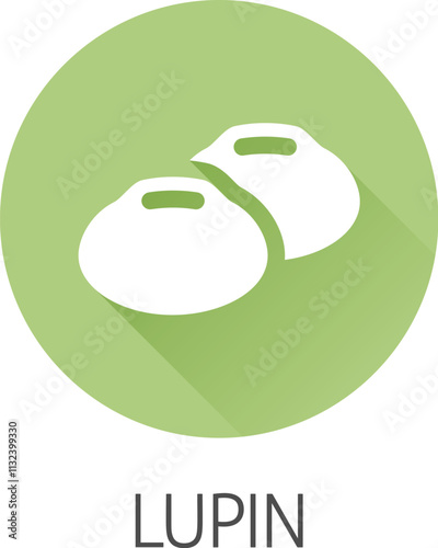 A lupin bean legume food icon concept. Possibly an icon for the mustard allergen or allergy.